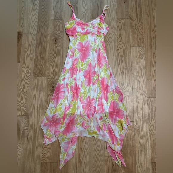 Vintage Ankee Usa Long Floral Asymmetrical Dress - Picture 1 of 7